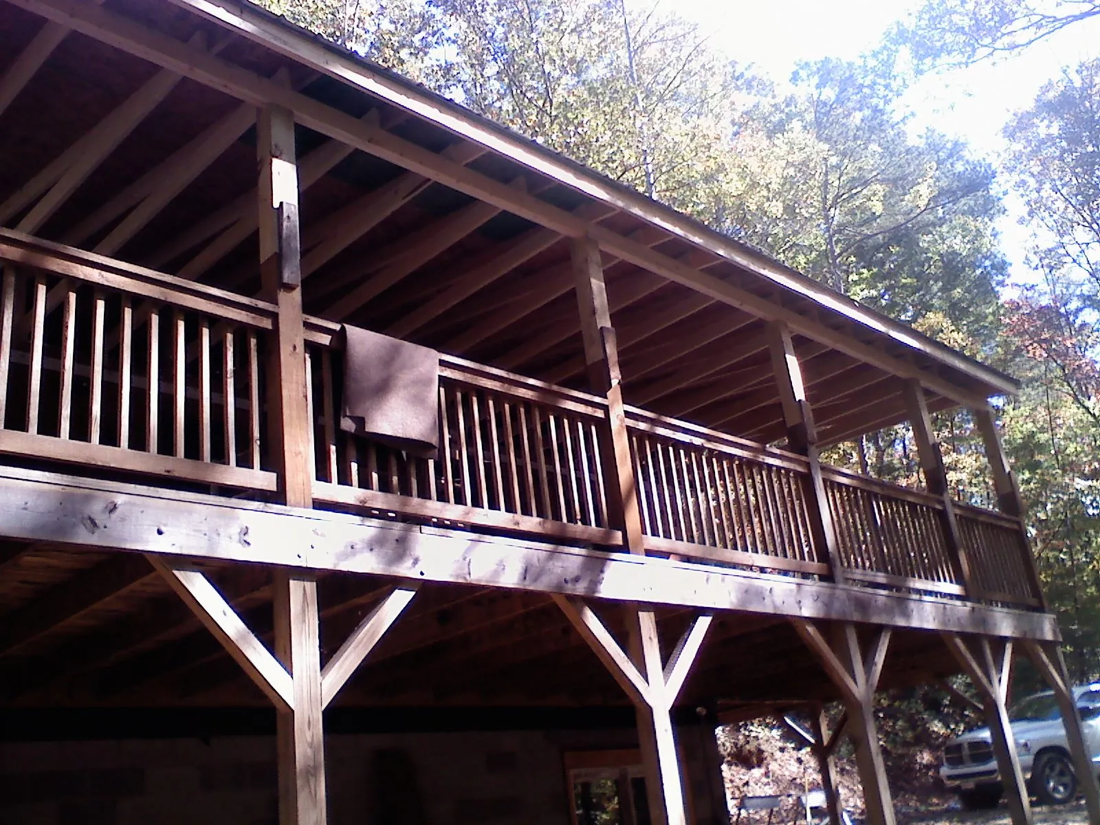 Timber framing under a new elevated porch and deck — Roof Leak Repair in Hubbardsville by Roofing Brothers